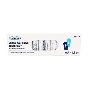 12-Pack Lowe's Essentials AA Ultra Alkaline Batteries $5.00 + Free Store Pickup at Lowe's or Free Shipping on $35+