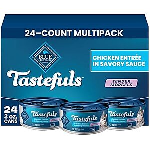 [SnS, AC] $14.25* | 24-Ct 3-Oz Blue Buffalo Tastefuls Chicken Tender Morsels Wet Cat Food at Amazon