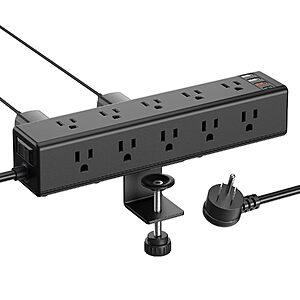 10' 1200J Cccei 15-Outlet Desk Clamp Power Strip w/ 45W USB-C & QC 3.0 USB-A  (Black) $21.49 & More + Free Shipping w/ Prime or on $35+