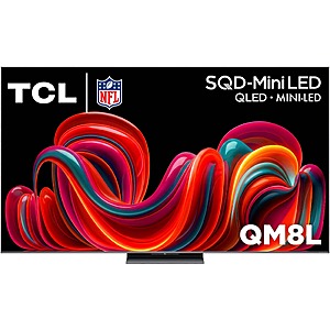 TCL 75" Class QM8L Series 4K UHD HDR SQD-Mini LED Smart TV with Google TV (2026) $1499.99