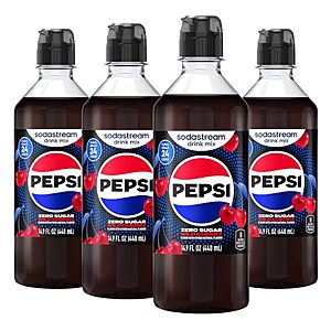 [SnS, AC] $15.59* | 4-Pack 14.9-Oz sodastream Drink Mix (Pepsi Wild Cherry Zero) at Amazon