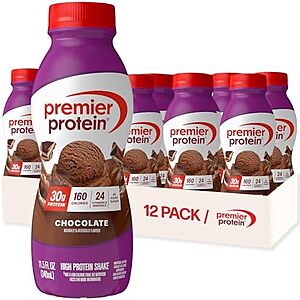 [SnS] $18.99 | 12-Pack 11.5-Oz Premier Protein 30g High Protein Shake (Chocolate) at Amazon