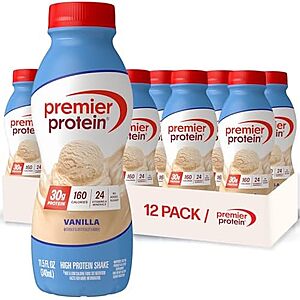 [SnS] $18.99 | 12-Pack 11.5-Oz Premier Protein 30g High Protein Shake (Vanilla) at Amazon