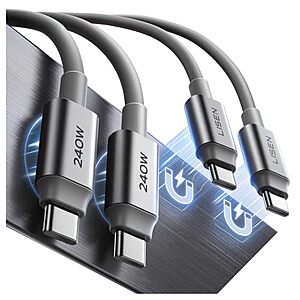 [AC] $11.99* | 2-Pk 5' LISEN 240W Magnetic USB-C Cables at Amazon