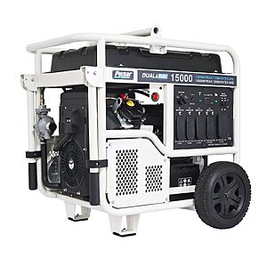 Pulsar PG15KVTWB 15,000W Dual Fuel Portable Generator, Gas or Propane, 713cc V-Twin Engine, Electric Start, 120V/240V, 50A Outlet $1799