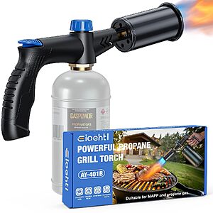 Eioehtl One-Touch Propane Torch w/ Safety Lock $8.99 + Free Shipping w/ Prime or on $35+