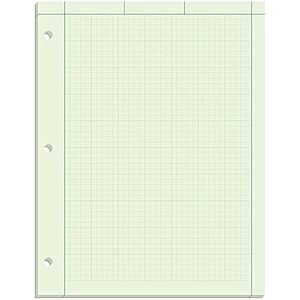 $5.84 | TOPS Engineering Computation Pad, 8-1/2" x 11", Glue Top, 5 x 5 Graph Rule on Back, Green Tint Paper, 3-Hole Punched, 100 Sheets (35500) at Amazon
