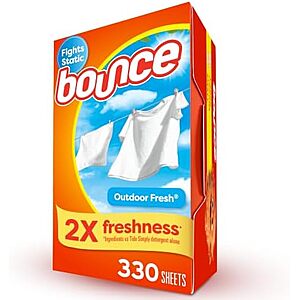 [SnS, AC] $24.53 | 4 × 330-Count Bounce Dryer Sheets (Outdoor Fresh) ($6.14 each) at Amazon