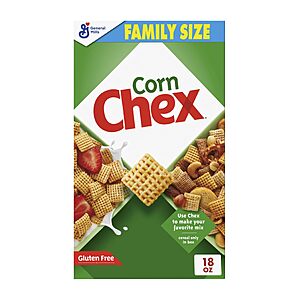 Corn Chex Cereal, Gluten Free, Holiday Chex Mix Ingredient, Family Size 18oz $2.85 or less
