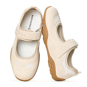 BOSTANTEN Wide Casual Mary Jane Sneakers w/ Hook-and-Loop Strap (Beige, Light Grey, Sizes 7-7.5 to 8.5-9) $19.99 + Free Shipping w/ Prime or on $35+