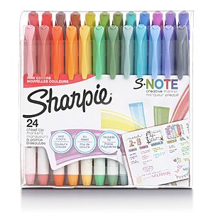 24-Count Sharpie S-Note Chisel Tip Creative Markers (Assorted Colors) $8.13 w/ S&S + Free Shipping w/ Prime or on orders over $35