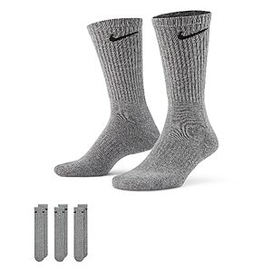 Men's 3-Pack Nike Men's Everyday Cushion Crew Training Socks (Grey, Size 8-12) $7.00 + Free Shipping on $49+