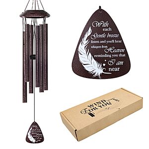 Prime: Howarmer Memorial Wind Chimes 32in All Metal Sympathy Gift for Outdoor Garden Patio $9.5 + Free Shipping