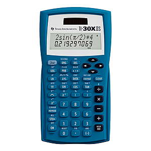 Texas Instruments TI-30XIIS Scientific Calculator (Blue) $9.73 + Free Shipping w/ Walmart+ or on $35+