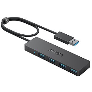 Anker USB Hub, 4-in-1 USB Splitter, 4 USB-A Ports with 5Gbps Data Transfer $7.99
