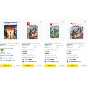Square Enix Publisher Sale @ Best Buy (Final Fantasy, Octopath, Dragon Quest, Life is Strange) from $15.00