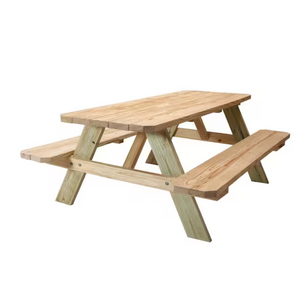 in store clearance only: Wood Picnic Table Kit with Pressure Treated Legs $32.25
