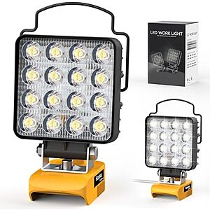 [Prime] $15.99* | Ecarke Adjustable 112W LED Work Light for DeWALT 20V Batteries (Tool Only) at Amazon