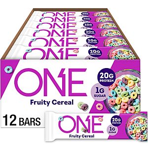 ONE Fruity Cereal Protein Bars, 20g Protein, Gluten Free Snacks, 12 ct | 20g Protein, 1g Sugar $18.6