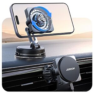 15W JOYROOM MagSafe Car Mount w/ Fingerprint-Touch Rotation & Vacuum & Gel 360° Bases $16 @ Amazon $15.98