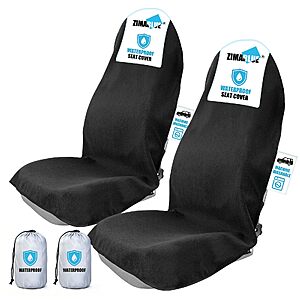 ZIMABLUE 2-Pack Waterproof Towel Car Seat Covers $27.49