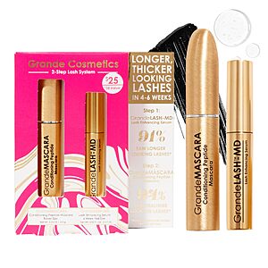 Grande Cosmetics 2-Step Lash System Set, Lash Serum & Mascara Gift Set $15