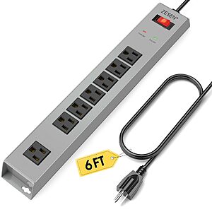 Amazon – ZESEN 7-Outlet Metal Power Strip w/ 6-Foot Cord - $9.74-$19.37 w/ Code