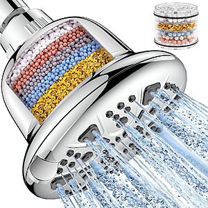 MakeFit 7-Setting High Pressure Filtered Shower Head w/ Hard Water Filter (Chrome) $14.99 + Free Shipping w/ Prime or on $35+