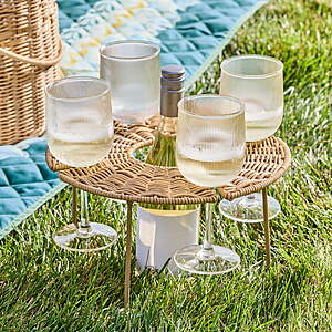 12" Better Homes & Gardens Rattan Ground or Table Tray w/ Legs & Wine Holders $5.99 + Free S&H w/ Walmart+ or on $35+