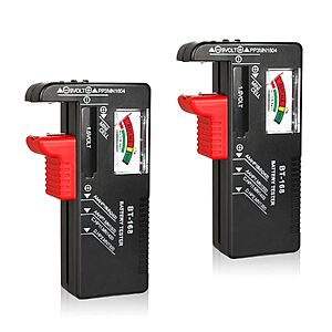2-Pack VTECHOLOGY BT-168 Universal Household Battery Tester $3.14 + Free Shipping w/ Prime or on $35+