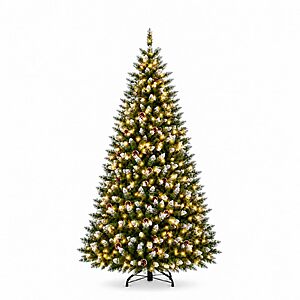 6' IDEALHOUSE Prelit 250 LED Flocked Artificial Christmas Tree $43.19 + Free Shipping