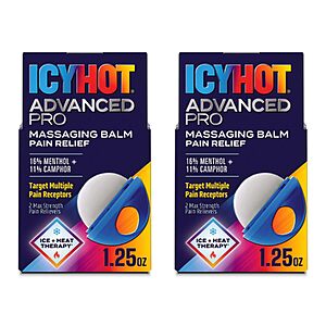 2-Pack 1.25-Oz Icy Hot Advanced PRO Pain Relief Massaging Balm $15.20 w/ S&S + Free Shipping w/ Prime or on $35+
