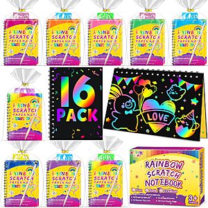 Amazon – Pigipigi Kids 16-Pack Scratch Rainbow Art Notebooks - $11.49 w/ Code