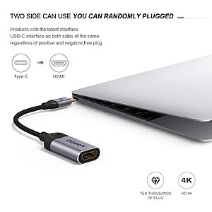 QGeeM USB C to HDMI Adapter, 4K Type C to HDMI Cable for Laptop Phone $3.15