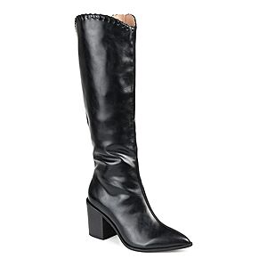 Journee Collection Daria Women's Knee-High Western Boots (Black, Bone) $10.99 + Free Store P/U at Kohl's or F/S on Orders $49+