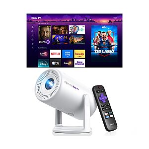 ELEPHAS Roku TV Smart Projector with Wi-Fi and Bluetooth - $69.99 AC