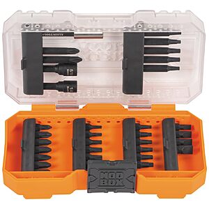 Klein Tools 33800 Impact Driver Bit Set, 35-Piece | S2 Steel, Phillips, Slotted, Square, TORX Bits and Magnetic Nut Drivers in MODbox Case $14.99