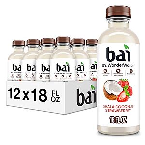 [SnS] $18.04 | 12-Pack 18-Oz Bai Antioxidant Infused Water Beverage (Shala Coconut Strawberry) at Amazon