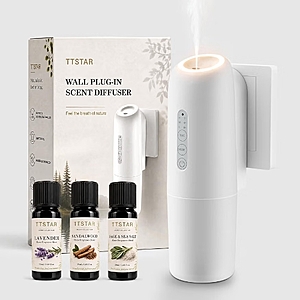 TTSTAR Wall Plug-in Waterless Diffuser (App Control & 3 Essential Oils) - $39.99 AC