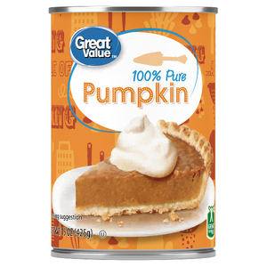 $1 FS Walmart+ or Pick Up Great Value 100% Pure Pumpkin, 15 oz ( or 4/$4)