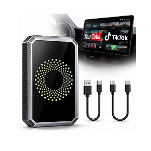 Topexplore Wireless CarPlay & Android Auto Adapter with Netflix, YouTube, TikTok, Disney+, and Prime Video $69.29