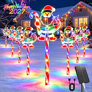 Amazon – BUCASA 8-Pack Solar Santa Pathway Lights - $29.99 w/ Code