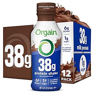 [SnS, AC] $14.99* | 12-Pack 14-Oz Orgain 38g High Protein Shake (Chocolate Fudge) at Amazon