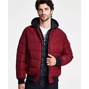 Michael Kors Men's Hooded Puffer Bomber Jacket $64.99