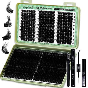 PRIME MEMBERS: LASHSUN Thick Fluffier 540pcs D Curl 4 Styles 10-22mm False Eyelashes Extension Lash Kit $5.22 AC