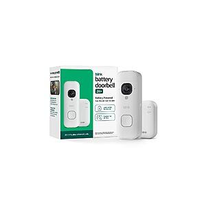 Blink Battery Doorbell 2K+ with Basic Ai Annual Plan — Wireless video doorbell, 2K video resolution, enhanced audio. Sync Module Core included – System (White) $50.98