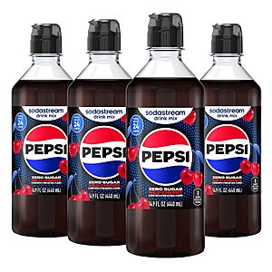[S&S] $18.51: SodaStream Pepsi Wild Cherry Zero Sugar Drink Mix (440ml, Pack of 4)