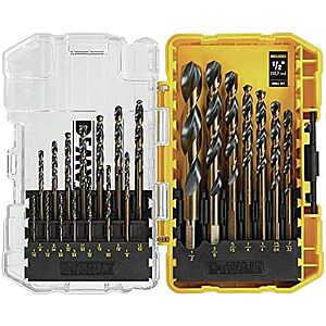 $17.98* | 21-Pc DeWALT Black and Gold Oxide Coated HSS Twist Drill Bit Set at Amazon