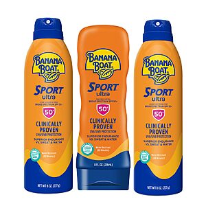 [S&S] $14.53: Banana Boat Sport SPF 50 Sunscreen, 8 oz each (Pack of 3)