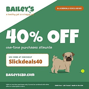40% Off Sitewide at Bailey's CBD For Pets + Free Shipping on $40+
